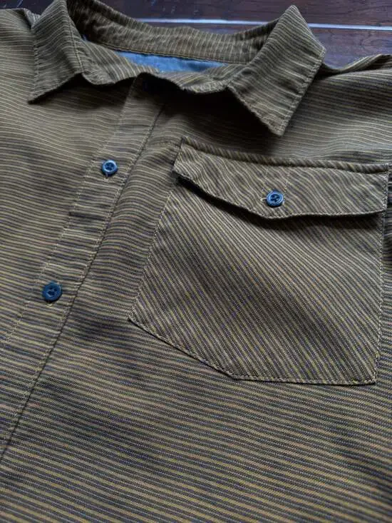 Mountain Hardwear Men's Short Sleeve Striped Button Down Shirt - Large - Picture 2 of 6